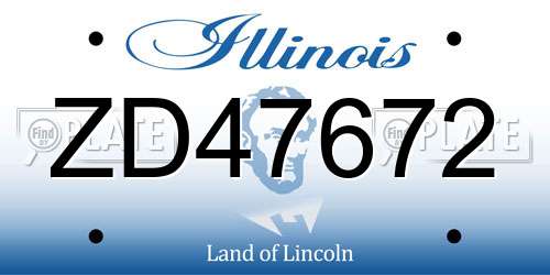 ZD47672 Illinois License Plate