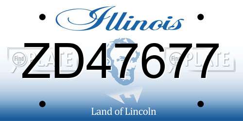 ZD47677 Illinois License Plate