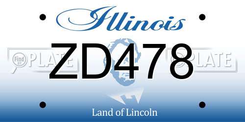 ZD478 Illinois License Plate