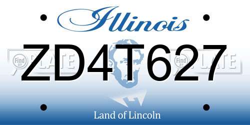 ZD4T627 Illinois License Plate