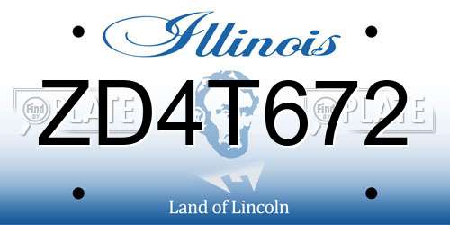 ZD4T672 Illinois License Plate