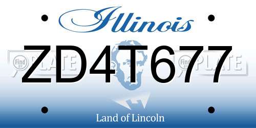 ZD4T677 Illinois License Plate