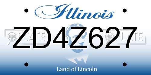 ZD4Z627 Illinois License Plate
