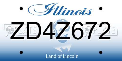 ZD4Z672 Illinois License Plate