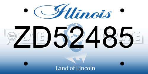 ZD52485 Illinois License Plate