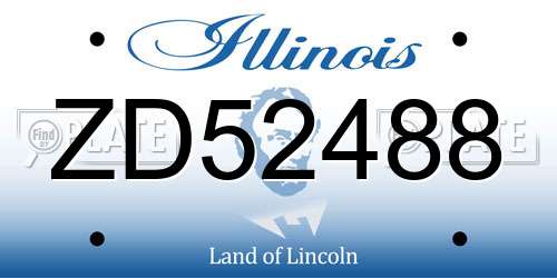 ZD52488 Illinois License Plate