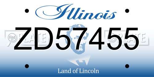 ZD57455 Illinois License Plate