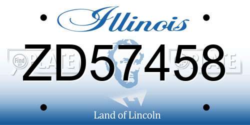 ZD57458 Illinois License Plate