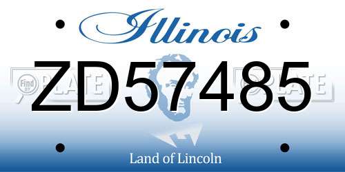 ZD57485 Illinois License Plate