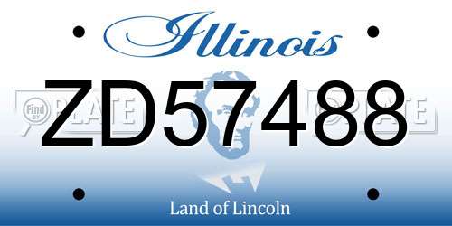 ZD57488 Illinois License Plate