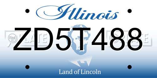 ZD5T488 Illinois License Plate