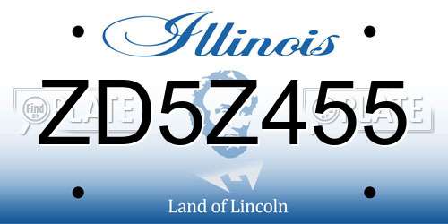 ZD5Z455 Illinois License Plate