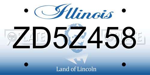 ZD5Z458 Illinois License Plate