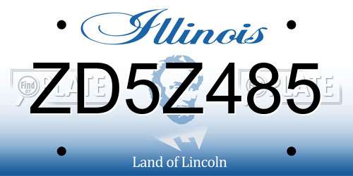 ZD5Z485 Illinois License Plate