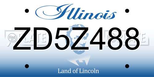 ZD5Z488 Illinois License Plate