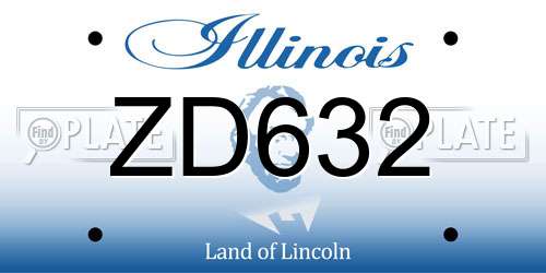 ZD632 Illinois License Plate