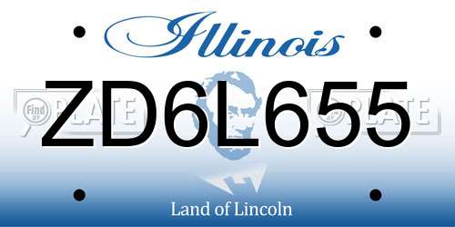 ZD6L655 Illinois License Plate