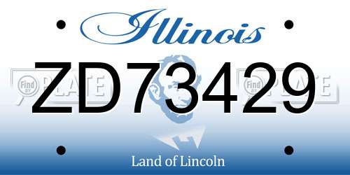 ZD73429 Illinois License Plate