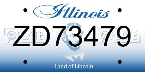 ZD73479 Illinois License Plate