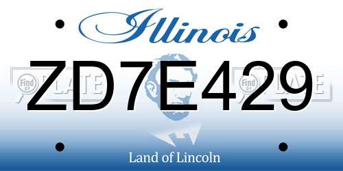 ZD7E429 Illinois License Plate