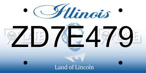 ZD7E479 Illinois License Plate