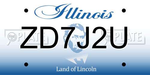 ZD7J2U Illinois License Plate