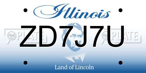 ZD7J7U Illinois License Plate