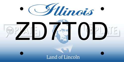 ZD7T0D Illinois License Plate