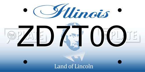 ZD7T0O Illinois License Plate