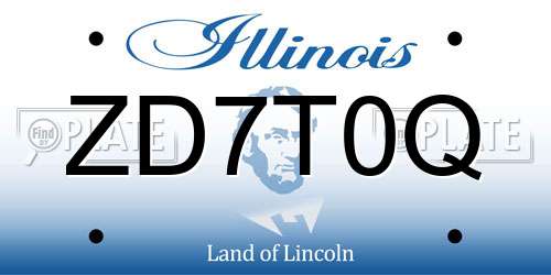ZD7T0Q Illinois License Plate