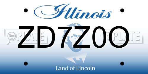 ZD7Z0O Illinois License Plate