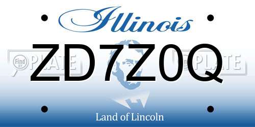 ZD7Z0Q Illinois License Plate