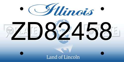 ZD82458 Illinois License Plate