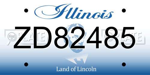 ZD82485 Illinois License Plate