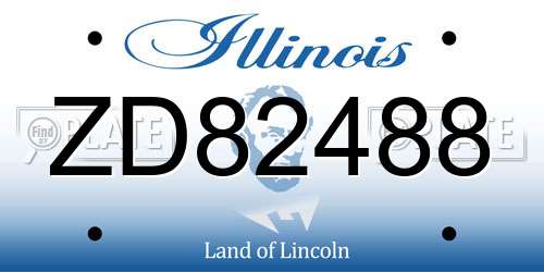 ZD82488 Illinois License Plate