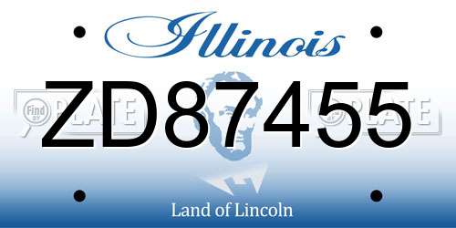 ZD87455 Illinois License Plate