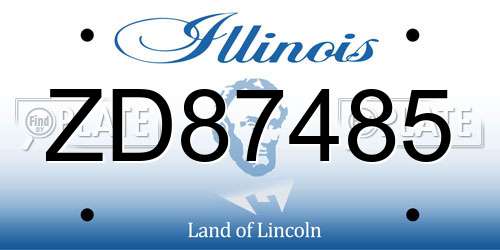 ZD87485 Illinois License Plate
