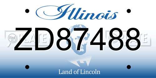 ZD87488 Illinois License Plate