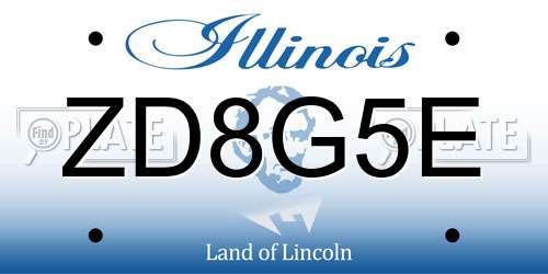 ZD8G5E Illinois License Plate