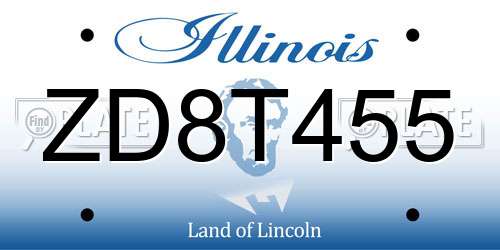 ZD8T455 Illinois License Plate