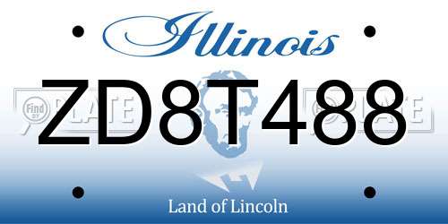 ZD8T488 Illinois License Plate
