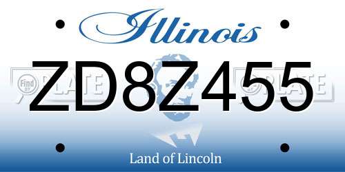 ZD8Z455 Illinois License Plate