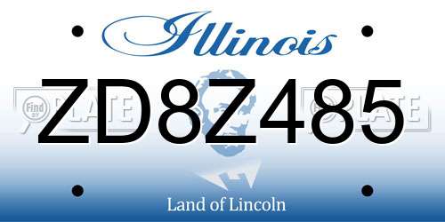 ZD8Z485 Illinois License Plate