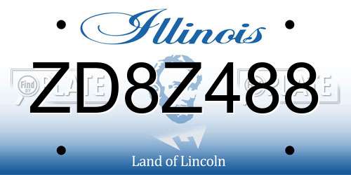 ZD8Z488 Illinois License Plate