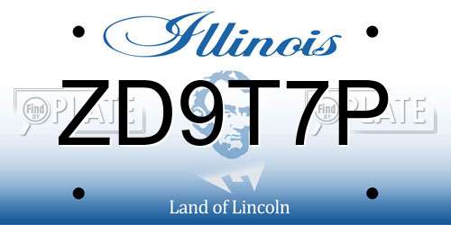 ZD9T7P Illinois License Plate