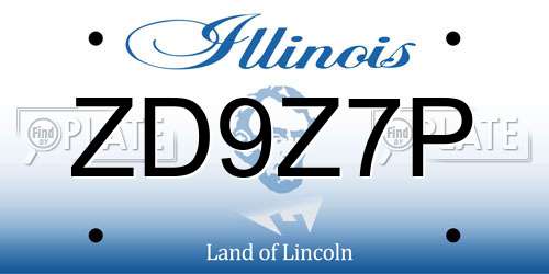 ZD9Z7P Illinois License Plate