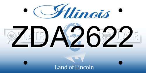 ZDA2622 Illinois License Plate