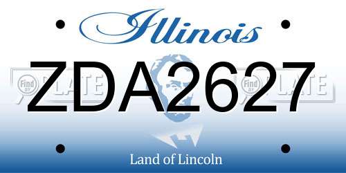 ZDA2627 Illinois License Plate