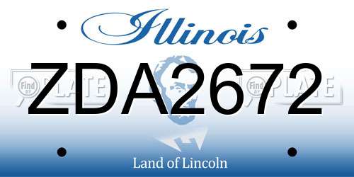 ZDA2672 Illinois License Plate