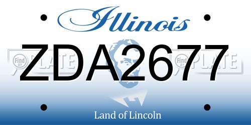 ZDA2677 Illinois License Plate